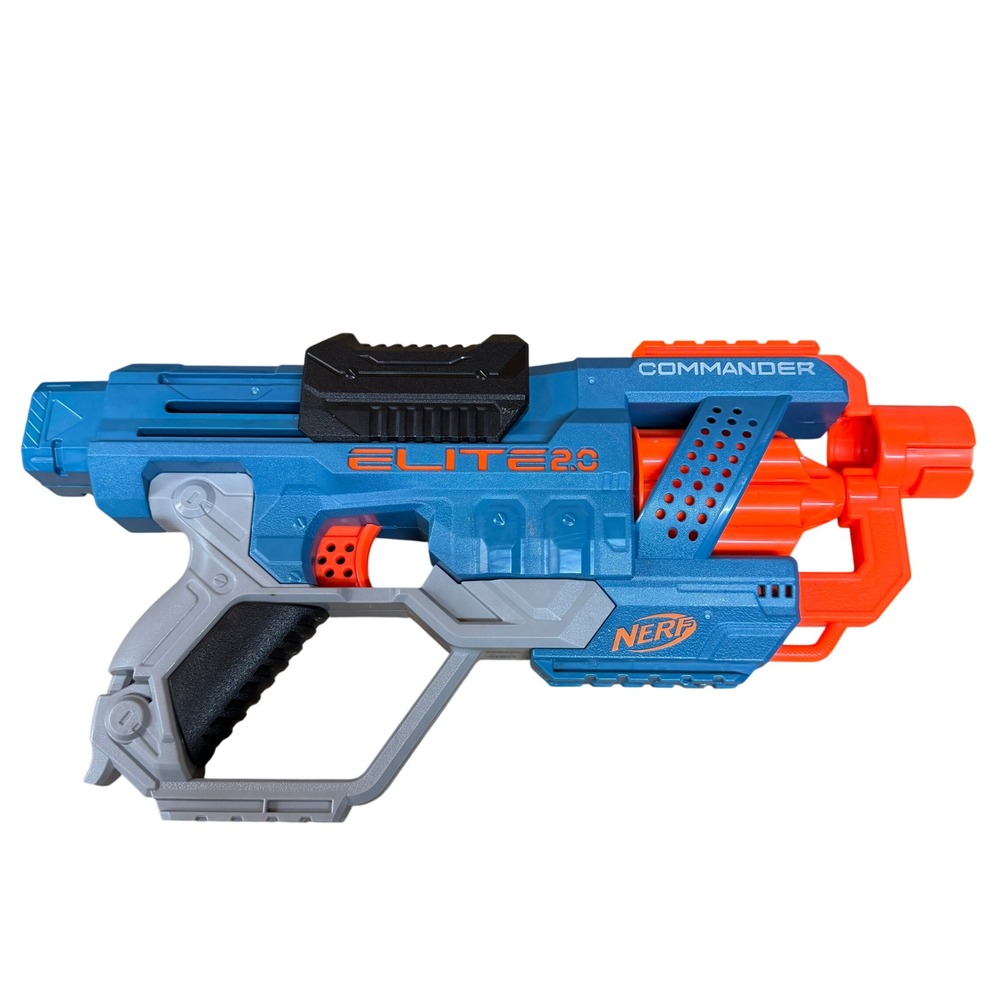 Nerf Elite 2.0 Commander RD-6 E9485 Blaster Blue Orange Tactical Darts Toy Gun
